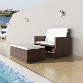Brown Synthetic Rattan Garden Sofa by vidaXL, Outdoor sofas - Ref: Foro24-43070, Price: 374,79 €, Discount: %