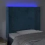 Dark blue velvet LED headboard 93x16x118/128 cm by , Headboards and footboards - Ref: Foro24-3124228, Price: 81,41 €, Discoun...