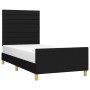 Bed frame with black fabric headboard 90x190 cm by , Beds and slatted bases - Ref: Foro24-3125100, Price: 149,98 €, Discount: %