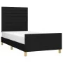 Estructura de cama con cabecero de tela negro 90x190 cm de , Camas y somieres - Ref: Foro24-3125100, Precio: 144,40 €, Descue...