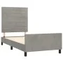 Estructura de cama con cabecero terciopelo gris claro 90x190 cm de , Camas y somieres - Ref: Foro24-3125788, Precio: 133,11 €...