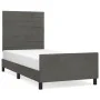 Dark gray velvet bed frame with headboard 90x200cm by , Beds and slatted bases - Ref: Foro24-3125795, Price: 126,20 €, Discou...