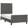 Dark gray velvet bed frame with headboard 90x200cm by , Beds and slatted bases - Ref: Foro24-3125795, Price: 126,20 €, Discou...