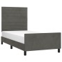 Estructura de cama con cabecero terciopelo gris oscuro 90x200cm de , Camas y somieres - Ref: Foro24-3125795, Precio: 129,24 €...