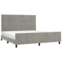 Light gray velvet bed frame with headboard 180x200cm by , Beds and slatted bases - Ref: Foro24-3125830, Price: 224,38 €, Disc...