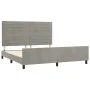 Light gray velvet bed frame with headboard 180x200cm by , Beds and slatted bases - Ref: Foro24-3125830, Price: 207,91 €, Disc...