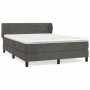 Box spring bed with dark gray velvet mattress 180x200 cm by , Beds and slatted bases - Ref: Foro24-3127566, Price: 517,30 €, ...