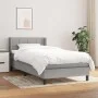 Box spring bed with light gray fabric mattress 80x200 cm by , Beds and slatted bases - Ref: Foro24-3129665, Price: 277,34 €, ...