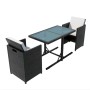 Garden bistro table and chairs 3 pcs and black poly rattan cushions by vidaXL, Garden sets - Ref: Foro24-42539, Price: 265,47...