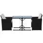 Garten-Bistrotisch und Stühle 3 Stück und schwarze Polyrattan-Kissen von vidaXL, Gartensets - Ref: Foro24-42539, Preis: 254,9...
