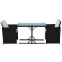 Garten-Bistrotisch und Stühle 3 Stück und schwarze Polyrattan-Kissen von vidaXL, Gartensets - Ref: Foro24-42539, Preis: 265,4...