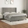 Box spring bed with light gray velvet mattress 180x200 cm by , Beds and slatted bases - Ref: Foro24-3132753, Price: 547,97 €,...