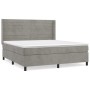 Box spring bed with light gray velvet mattress 180x200 cm by , Beds and slatted bases - Ref: Foro24-3132753, Price: 562,57 €,...