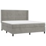 Box spring bed with light gray velvet mattress 180x200 cm by , Beds and slatted bases - Ref: Foro24-3132753, Price: 562,57 €,...