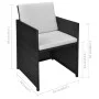 Garten-Bistrotisch und Stühle 3 Stück und schwarze Polyrattan-Kissen von vidaXL, Gartensets - Ref: Foro24-42539, Preis: 254,9...