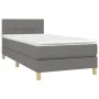 Box spring bed with mattress and LED dark gray fabric 90x190 cm by , Beds and slatted bases - Ref: Foro24-3133678, Price: 312...