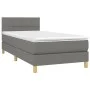 Box spring bed with mattress and LED dark gray fabric 90x200 cm by , Beds and slatted bases - Ref: Foro24-3133686, Price: 298...