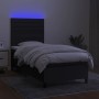 Box spring bed mattress and LED lights black fabric 90x200 cm by , Beds and slatted bases - Ref: Foro24-3134927, Price: 348,7...