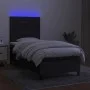 Box spring bed mattress and LED lights black fabric 90x200 cm by , Beds and slatted bases - Ref: Foro24-3134927, Price: 339,3...