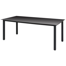 Mesa de jardín de aluminio y vidrio negra 190x90x74 cm de vidaXL, Mesas de jardín - Ref: Foro24-42789, Precio: 195,52 €, Desc...