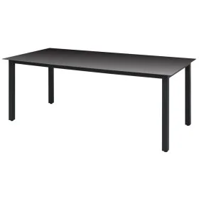 Schwarzer Gartentisch aus Aluminium und Glas, 190 x 90 x 74 cm von vidaXL, Gartentische - Ref: Foro24-42789, Preis: 158,95 €,...