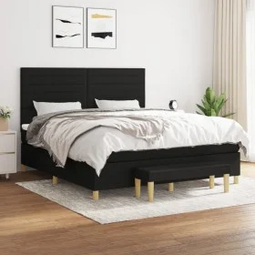 Box spring bed with black fabric mattress 180x200 cm by , Beds and slatted bases - Ref: Foro24-3137255, Price: 673,87 €, Disc...