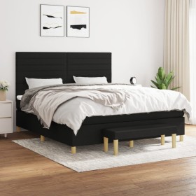 Boxspringbett mit schwarzer Stoffmatratze 180x200 cm von , Betten und Lattenroste - Ref: Foro24-3137255, Preis: 687,00 €, Rab...