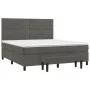 Box spring bed with dark gray velvet mattress 180x200 cm by , Beds and slatted bases - Ref: Foro24-3137918, Price: 582,58 €, ...