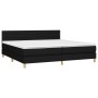 Cama box spring con colchón tela negro 200x200 cm de , Camas y somieres - Ref: Foro24-3140723, Precio: 578,99 €, Descuento: %