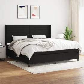 Box spring bed with black fabric mattress 200x200 cm by , Beds and slatted bases - Ref: Foro24-3131539, Price: 649,33 €, Disc...