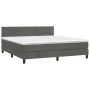 Box spring bed with dark gray velvet mattress 180x200 cm by , Beds and slatted bases - Ref: Foro24-3141378, Price: 486,66 €, ...