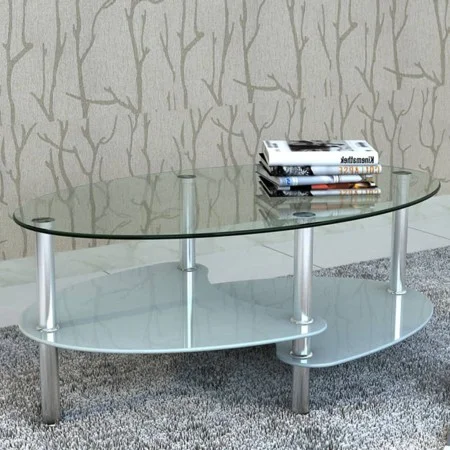 Glass coffee table with exclusive white design by , Coffee table - Ref: Foro24-240508, Price: 77,40 €, Discount: %
