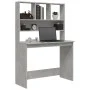 Escritorio de estantes contrachapada gris hormigón 102x45x148cm de , Escritorios - Ref: Foro24-823004, Precio: 81,00 €, Descu...