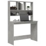 Escritorio de estantes contrachapada gris hormigón 102x45x148cm de , Escritorios - Ref: Foro24-823004, Precio: 82,29 €, Descu...
