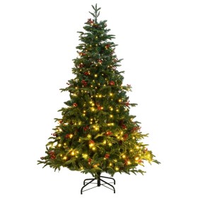 Árbol de Navidad artificial con bisagras 300 LEDs 210 cm