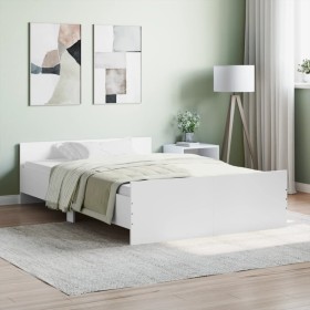 Estructura de cama con cabecero piecero blanco 120x190 cm