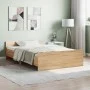 Bettgestell mit Kopfteil und Fußteil aus Sonoma-Eiche 120x190 cm von , Betten und Lattenroste - Ref: Foro24-3203777, Preis: 1...