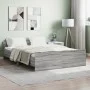 Sonoma gray bed frame with headboard and footboard 135x190 cm by , Beds and slatted bases - Ref: Foro24-3203794, Price: 149,4...