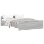 Sonoma gray bed frame with headboard and footboard 135x190 cm by , Beds and slatted bases - Ref: Foro24-3203794, Price: 149,4...