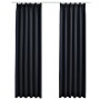 Cortinas opacas con ganchos 2 piezas gris antracita 140x225 cm