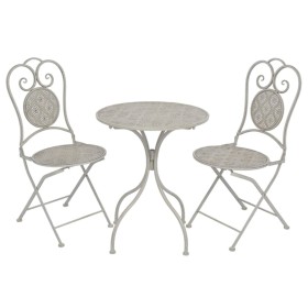 Garden bistro table and chairs 3 pieces gray steel by vidaXL, Garden sets - Ref: Foro24-43154, Price: 234,80 €, Discount: %