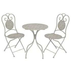 Gartenbistrotisch und Stühle 3 Stück grauer Stahl von vidaXL, Gartensets - Ref: Foro24-43154, Preis: 231,01 €, Rabatt: %