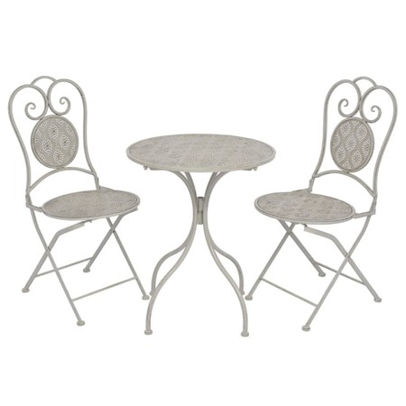 Gartenbistrotisch und Stühle 3 Stück grauer Stahl von vidaXL, Gartensets - Ref: Foro24-43154, Preis: 234,80 €, Rabatt: %