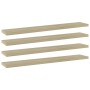 Estante estantería 4 uds contrachapada roble Sonoma 60x10x1,5cm