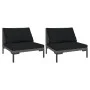 Semicircular garden sofas 2 units and synthetic rattan cushions by , Modular outdoor sofas - Ref: Foro24-318602, Price: 185,8...