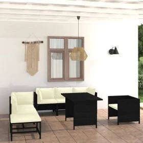 Garden furniture set 8 pieces and black synthetic rattan cushions by , Garden sets - Ref: Foro24-3059797, Price: 514,84 €, Di...