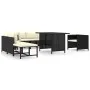 Set de muebles de jardín 8 pzas y cojines ratán sintético negro de , Conjuntos de jardín - Ref: Foro24-3059797, Precio: 514,6...