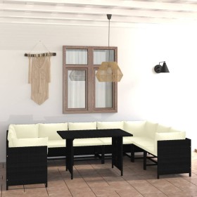 10-piece garden furniture set with black synthetic rattan cushions by , Garden sets - Ref: Foro24-3059795, Price: 591,98 €, D...