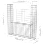 U-förmiger Korb aus verzinkter Gabionenwand 160x20x150 cm von vidaXL, Zaunpaneele - Ref: Foro24-142545, Preis: 83,57 €, Rabat...