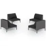 4-piece garden sofas and dark gray synthetic rattan cushions by , Garden sets - Ref: Foro24-3099803, Price: 368,87 €, Discoun...